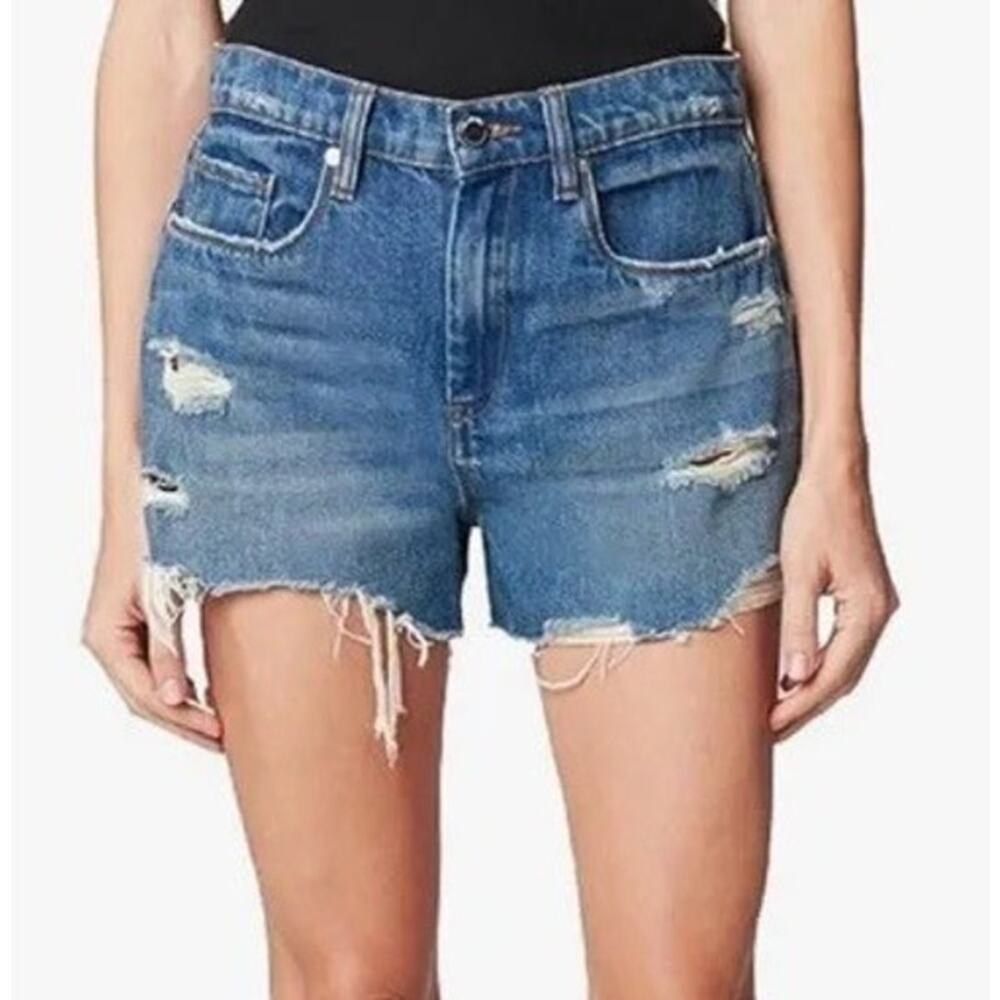 Blank NYC The Barrow High Rise Denim Shorts 25 Blue Y2K Streetwear Festival